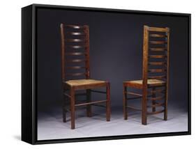 Two Ladder Back Chairs, for Miss Cranston's Tea Rooms, Glasgow, C.1903-Charles Rennie Mackintosh-Framed Stretched Canvas