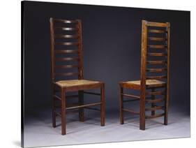 Two Ladder Back Chairs, for Miss Cranston's Tea Rooms, Glasgow, C.1903-Charles Rennie Mackintosh-Stretched Canvas