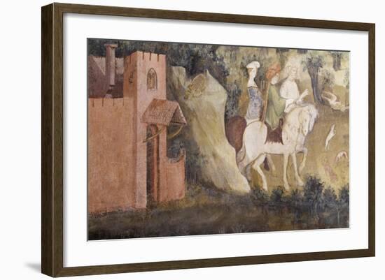 Two Ladies and Knight Going Hunting, Detail from Month of September-null-Framed Giclee Print