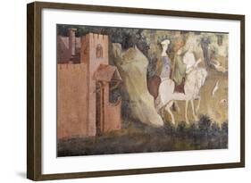 Two Ladies and Knight Going Hunting, Detail from Month of September-null-Framed Giclee Print