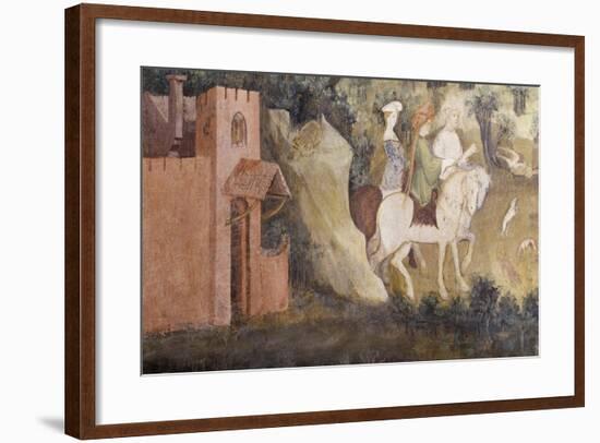 Two Ladies and Knight Going Hunting, Detail from Month of September-null-Framed Giclee Print