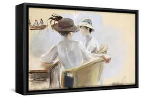 Two Ladies by the Water-Max Liebermann-Framed Stretched Canvas