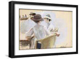 Two Ladies by the Water-Max Liebermann-Framed Giclee Print