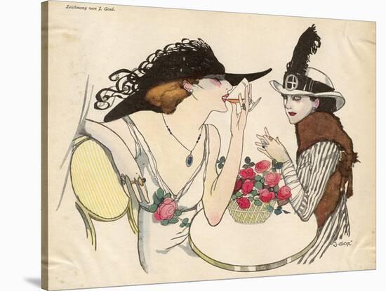 Two Ladies Drinking 1930S-J. Gose-Stretched Canvas