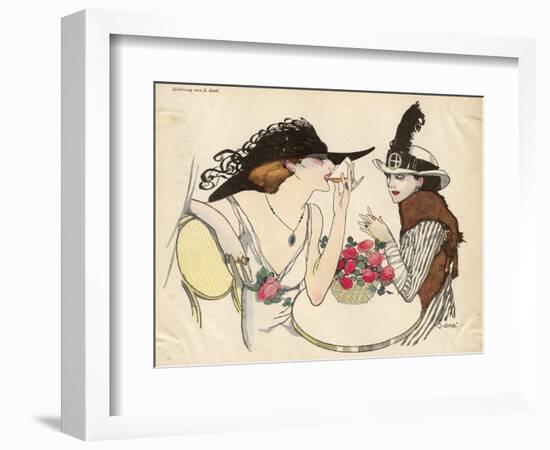 Two Ladies Drinking 1930S-J. Gose-Framed Art Print