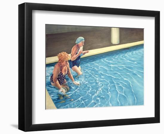 Two Ladies Getting into a Swimming Pool, 2000-Peter Breeden-Framed Premium Giclee Print