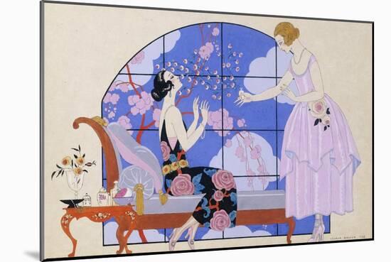Two Ladies in a Salon, 1924-Georges Barbier-Mounted Giclee Print