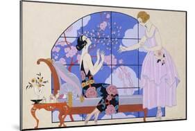 Two Ladies in a Salon, 1924-Georges Barbier-Mounted Giclee Print
