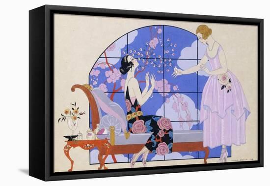 Two Ladies in a Salon, 1924-Georges Barbier-Framed Stretched Canvas