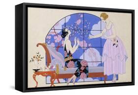 Two Ladies in a Salon, 1924-Georges Barbier-Framed Stretched Canvas