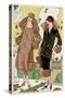 Two Ladies in Autumn Coats by Doeuillet and Jean Patou-null-Stretched Canvas