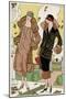 Two Ladies in Autumn Coats by Doeuillet and Jean Patou-null-Mounted Art Print