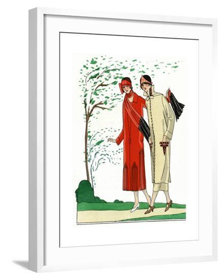Two Ladies in Autumn Outfits by Bernard and Premet--Framed Giclee Print