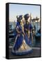 Two Ladies in Blue and Gold Masks, Venice Carnival, Venice, Veneto, Italy-James Emmerson-Framed Stretched Canvas