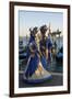 Two Ladies in Blue and Gold Masks, Venice Carnival, Venice, Veneto, Italy-James Emmerson-Framed Photographic Print