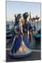 Two Ladies in Blue and Gold Masks, Venice Carnival, Venice, Veneto, Italy-James Emmerson-Mounted Photographic Print