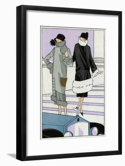 Two Ladies in Coats Designed by Drecoll and Jenny-null-Framed Art Print