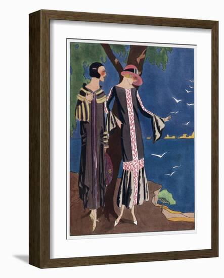 Two Ladies in Evening Dresses by Drecoll-null-Framed Art Print