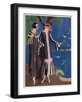 Two Ladies in Evening Dresses by Drecoll-null-Framed Art Print