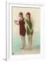 Two Ladies in Green and Red Bathing Suits-null-Framed Art Print