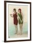 Two Ladies in Green and Red Bathing Suits-null-Framed Art Print