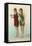 Two Ladies in Green and Red Bathing Suits-null-Framed Stretched Canvas