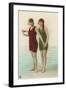 Two Ladies in Green and Red Bathing Suits-null-Framed Art Print