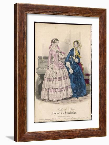 Two Ladies in Indoor Dresses-null-Framed Art Print