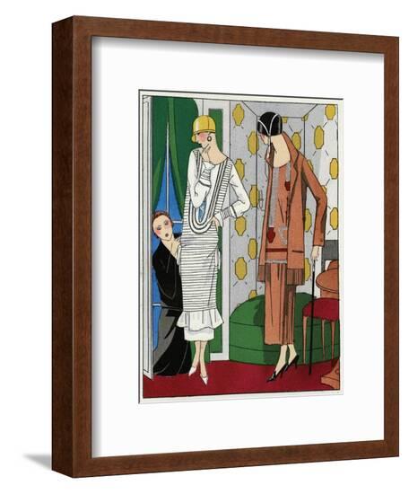 Two Ladies in Outfits by Bernard--Framed Art Print