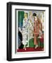 Two Ladies in Outfits by Bernard-null-Framed Art Print