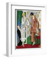 Two Ladies in Outfits by Bernard-null-Framed Art Print