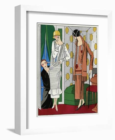 Two Ladies in Outfits by Bernard-null-Framed Art Print