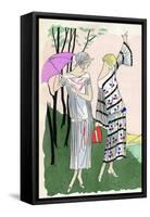 Two Ladies in Outfits by Doucet and Martial Et Armand-null-Framed Stretched Canvas