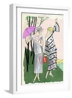 Two Ladies in Outfits by Doucet and Martial Et Armand-null-Framed Art Print