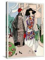 Two Ladies in Outfits by Drecoll and Madeleine Et Madeleine-null-Stretched Canvas