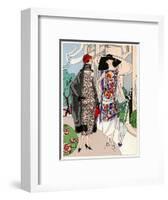 Two Ladies in Outfits by Drecoll and Madeleine Et Madeleine-null-Framed Art Print