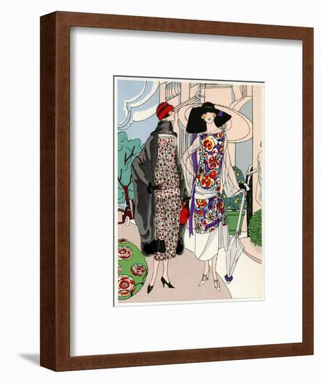 Two Ladies in Outfits by Drecoll and Madeleine Et Madeleine-null-Framed Art Print