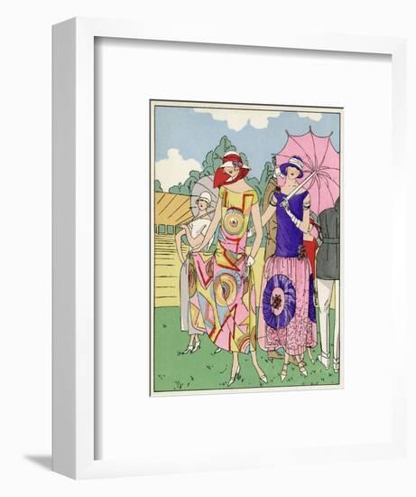 Two Ladies in Outfits by Drecoll and Madeleine Et Madeleine-null-Framed Art Print