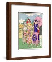 Two Ladies in Outfits by Drecoll and Madeleine Et Madeleine-null-Framed Art Print