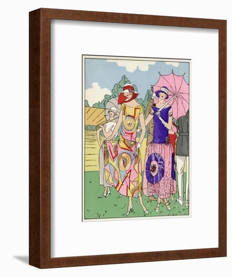 Two Ladies in Outfits by Drecoll and Madeleine Et Madeleine-null-Framed Art Print