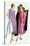 Two Ladies in Outfits by Jeanne Lanvin and Jean Patou-null-Stretched Canvas