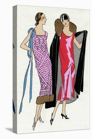 Two Ladies in Outfits by Jeanne Lanvin and Jean Patou-null-Stretched Canvas