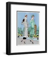 Two Ladies in Outfits by Jeanne Lanvin-null-Framed Art Print