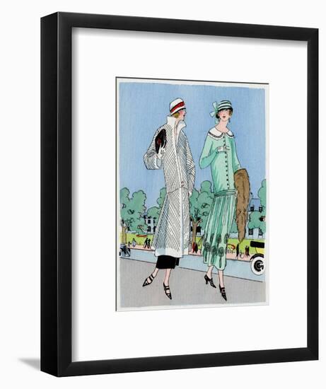 Two Ladies in Outfits by Jeanne Lanvin-null-Framed Art Print