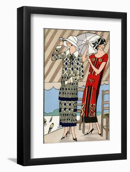 Two Ladies in Outfits by Lucien Lelong and Jean Patou-null-Framed Photographic Print