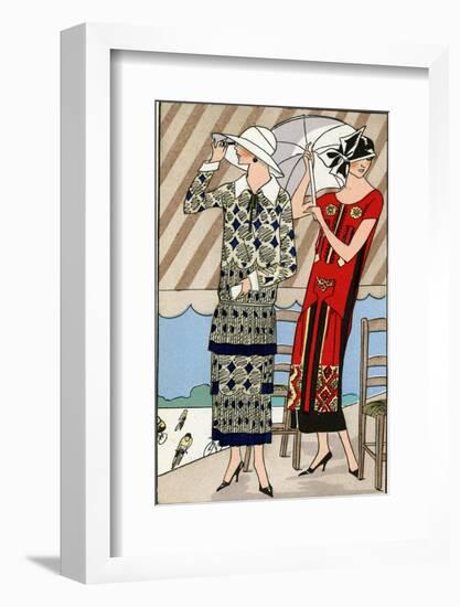 Two Ladies in Outfits by Lucien Lelong and Jean Patou-null-Framed Photographic Print