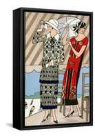 Two Ladies in Outfits by Lucien Lelong and Jean Patou-null-Framed Stretched Canvas