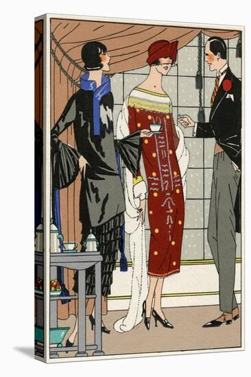 Two Ladies in Outfits by Paul Poiret-null-Stretched Canvas