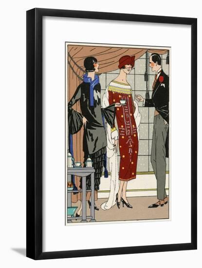 Two Ladies in Outfits by Paul Poiret-null-Framed Art Print