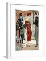 Two Ladies in Outfits by Paul Poiret-null-Framed Art Print